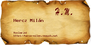 Hercz Milán névjegykártya